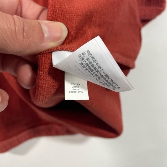 Madewell Off The Shoulder Dress Orange Textured - Picture 4 of 9